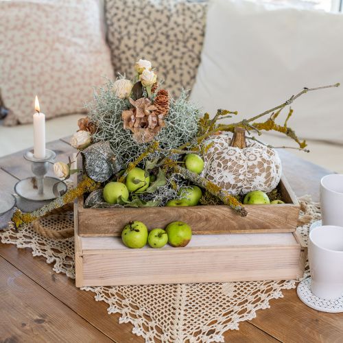 Floristik24 Tecido abóbora decoração renda juta branco/bege decoração vintage Ø15cm