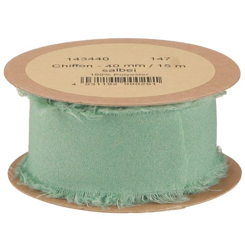 Itens Fita de tecido fita decorativa com franjas verde salva 40mm 15m