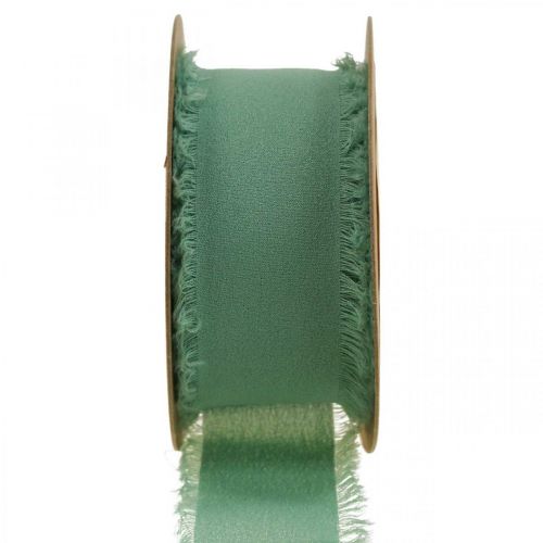 Fita de tecido fita deco com franjas verde salva 40mm 15m