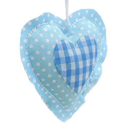 Floristik24 Cabides de tecido em formato de coração 7cm 12pcs azul, branco