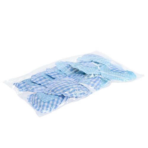 Floristik24 Cabides de tecido em formato de coração 7cm 12pcs azul, branco