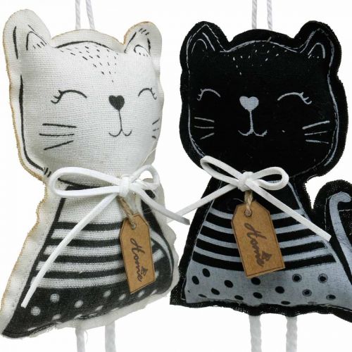 Floristik24 Gatos de tecido para pendurar, decoração de primavera, gato de cabide de decoração, decoração de presente 4 unidades