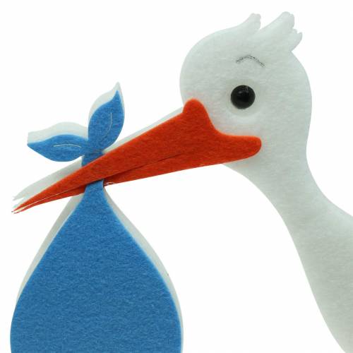 Floristik24 Cegonha decorativa para pendurar azul 45,5 cm x 39 cm x 2 cm
