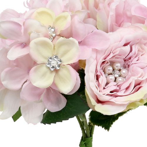 Itens Bouquet de rosa com pérolas 29cm