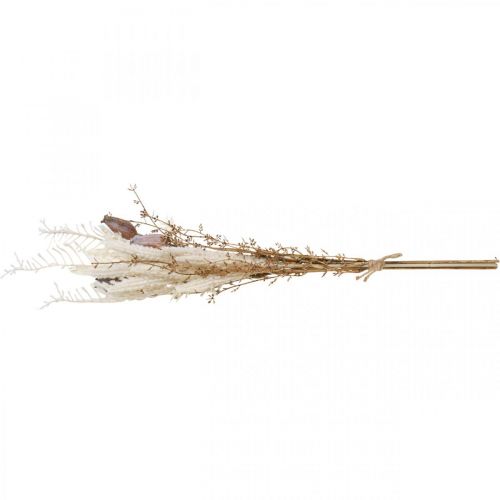 Itens Cápsulas de papoula flores secas decorativas creme de samambaia artificial 63cm