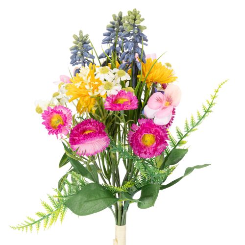 Buquê de flores artificiais, decoração de primavera para sala de estar e escritório, 37 cm