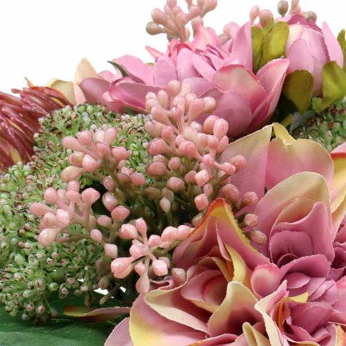 Floristik24 Bouquet dália e protea, flores de seda, decoração de verão L25cm