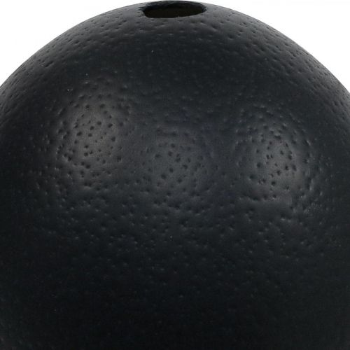 Decoração de ovo de avestruz soprada Decoração de Páscoa preta Ø12cm Alt.14cm | Floristik24.pt
