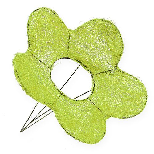 Floristik24 Manguito Sisal Flor Verde Ø25cm 6pcs