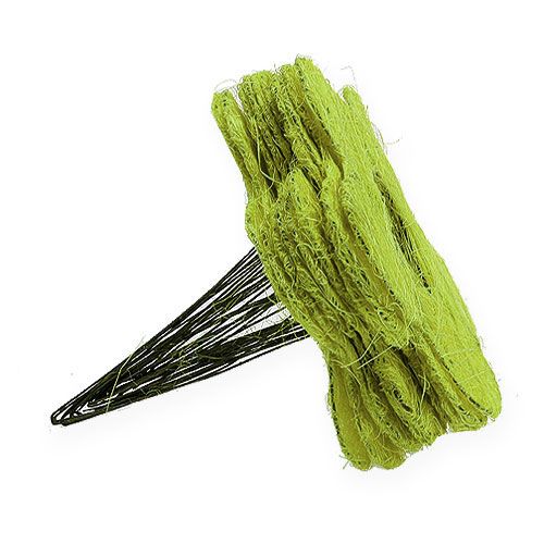 Floristik24 Manguito Sisal Flor Verde Ø25cm 6pcs