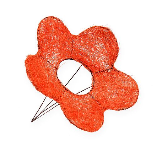 Floristik24 Punho de flor de sisal laranja Ø20cm 10pcs