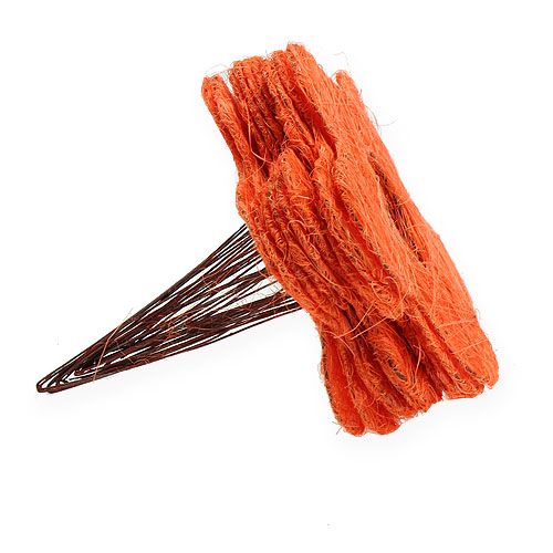 Floristik24 Punho de flor de sisal laranja Ø20cm 10pcs