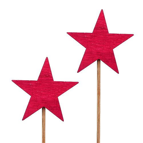 Floristik24 Estrelas fúcsia como um plugue 7cm 12pcs
