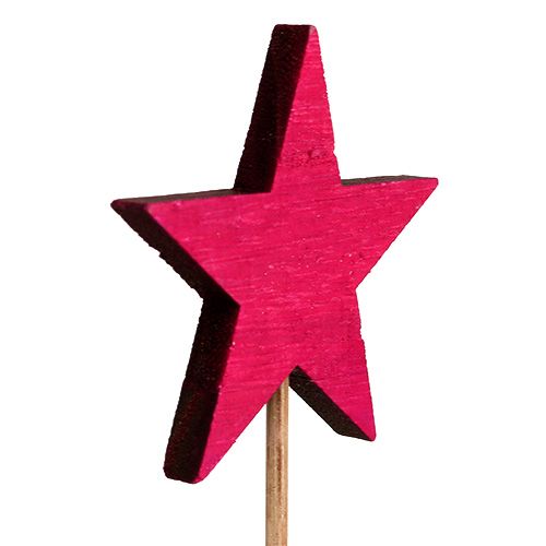 Floristik24 Estrelas fúcsia como um plugue 7cm 12pcs