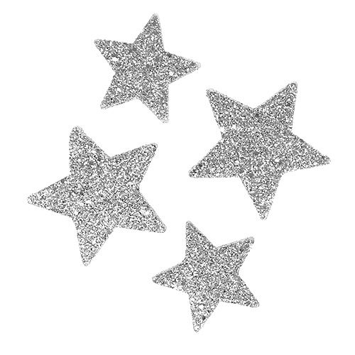 Floristik24 Estrelas para espalhar bunda de prata. 4-5 cm 40 peças