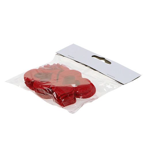 Floristik24 Corações decorativos dispersos em feltro 2,5cm - 5cm vermelho 24 un