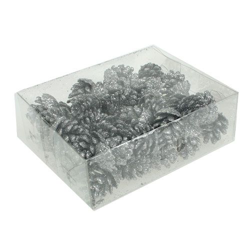 Floristik24 Pinhas pinhas prata 3cm 48 un