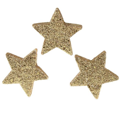 Estrelas dispersas em mica dourada clara 4-5 cm 40 unidades