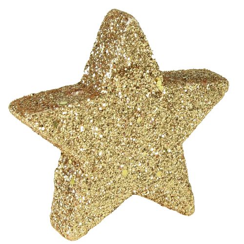 Itens Estrelas dispersas em mica dourada clara 4-5 cm 40 unidades