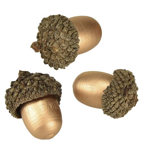 Itens Decoração dispersa bolotas outono inverno ouro 3cm 36 unidades