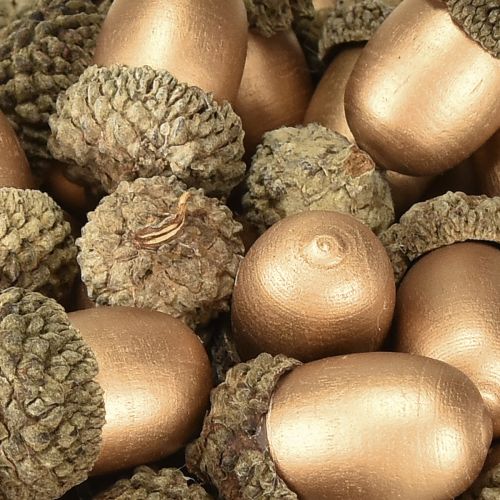 Itens Decoração dispersa bolotas outono inverno ouro 3cm 36 unidades