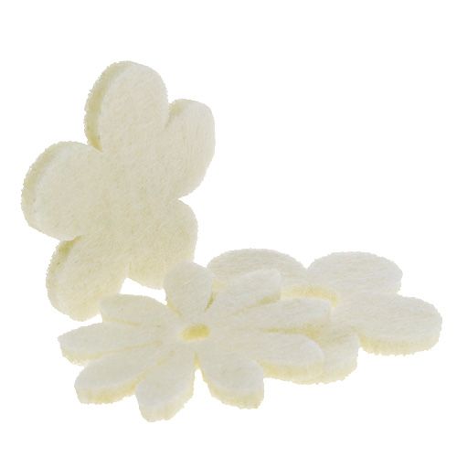 Itens Flor de feltro espalhado creme Ø3,5cm 96p