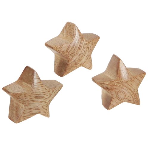 Decoração de dispersão de madeira mini estrelas decoração de advento madeira de manga 3cm 9 peças