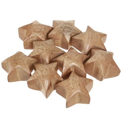 Itens Decoração de dispersão de madeira mini estrelas decoração de advento madeira de manga 3cm 9 peças