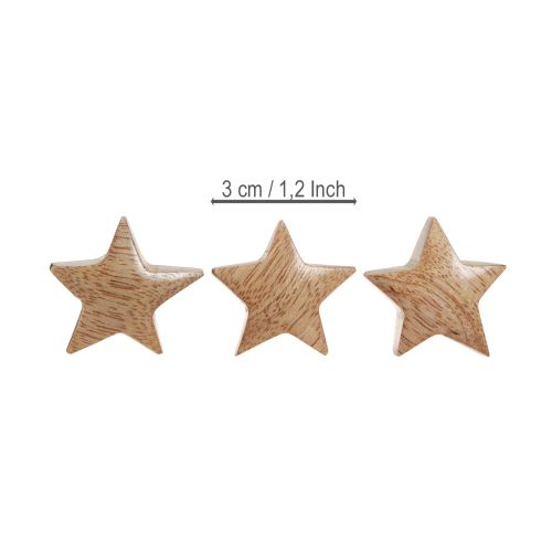 Itens Decoração de dispersão de madeira mini estrelas decoração de advento madeira de manga 3cm 9 peças