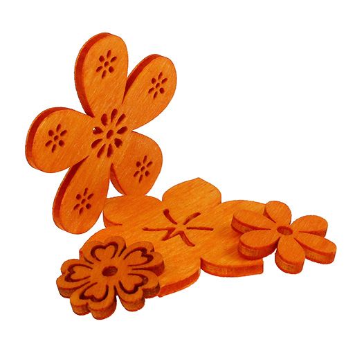 Flor de madeira espalhada laranja 2cm - 4cm 96p