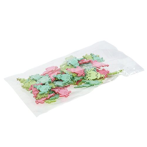 Floristik24 Decoração dispersa sapo de madeira sortido. 4cm 72 peças
