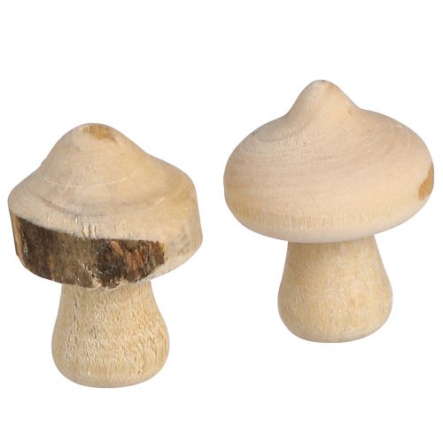 Itens Decoração dispersa mini cogumelos decoração em madeira natural com casca Ø2cm 36 un
