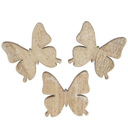 Floristik24 Decoração dispersa borboleta madeira natureza 2cm 144p