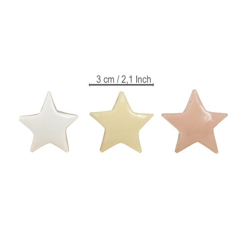 Itens Decoração Scatter estrelas estrelas de madeira rosa branco amarelo Ø3cm 9 peças