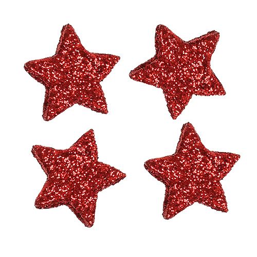 Itens Decoração dispersa estrelas vermelhas 2,5 cm mica 96 unidades