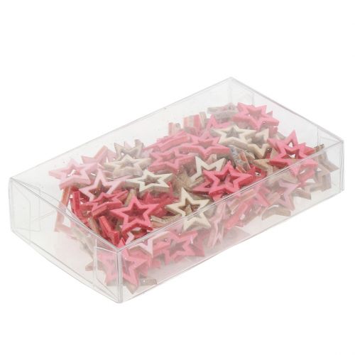 Floristik24 Madeira de estrela Deco para espalhar rosa, rosa, natureza 2 cm 144 unidades