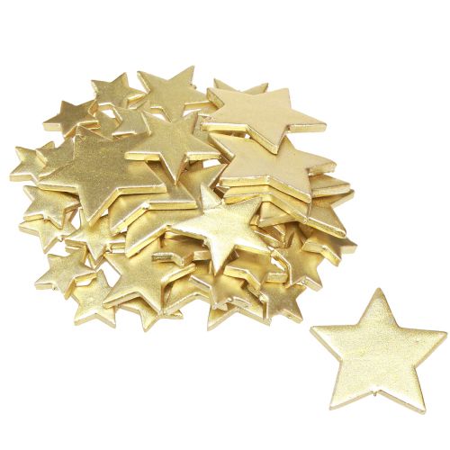 Itens Decoração dispersa estrelas douradas Ø3/5/7cm – 2ª escolha – 44 peças