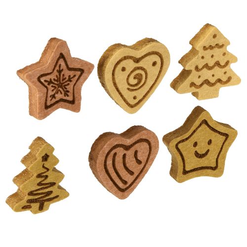 Floristik24 Decoração de mesa de Natal em madeira sortida 4cm 12 peças