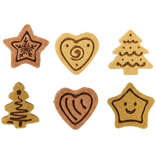 Itens Decoração de mesa de Natal em madeira sortida 4cm 12 peças