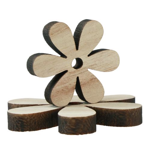 Itens Decoração dispersa flores de madeira decoração de mesa marrom natural Ø2-6cm 20 un