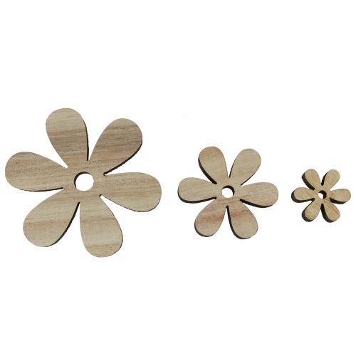 Floristik24 Decoração dispersa flores de madeira decoração de mesa marrom natural Ø2-6cm 20 un
