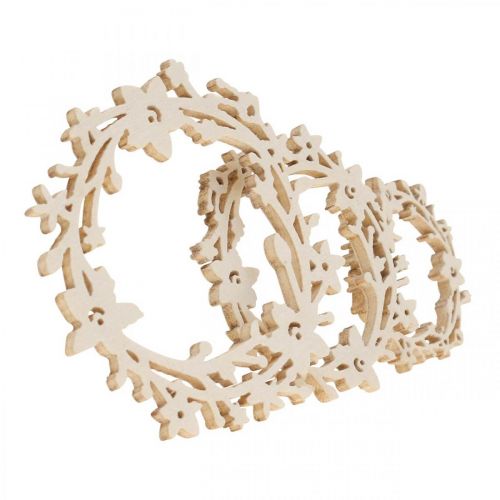 Decoração espalhada grinalda de flores de madeira peças espalhadas primavera branco Ø3–5cm 24p