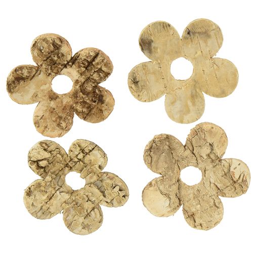 Floristik24 Decoração dispersa flores de casca de madeira bétula vintage Ø5cm 36 un