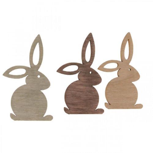 Floristik24 Decoração dispersa peças de madeira espalhadas Páscoa Coelhinho da Páscoa tons marrons 4cm 72 un