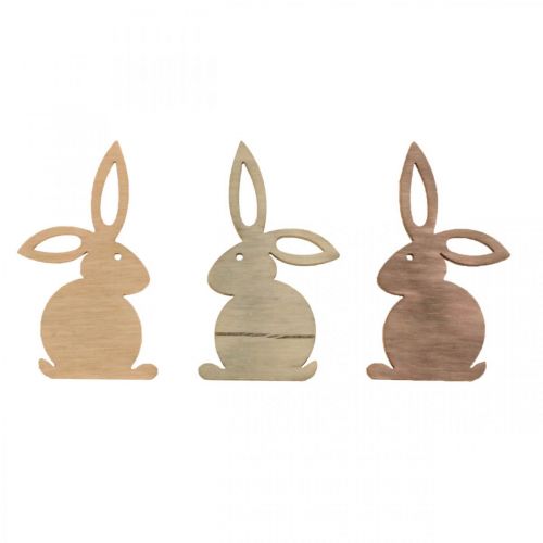 Floristik24 Decoração dispersa peças de madeira espalhadas Páscoa Coelhinho da Páscoa tons marrons 4cm 72 un
