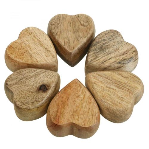 Dispersão decoração corações de madeira decoração de mesa coração madeira natureza 5cm 6uds