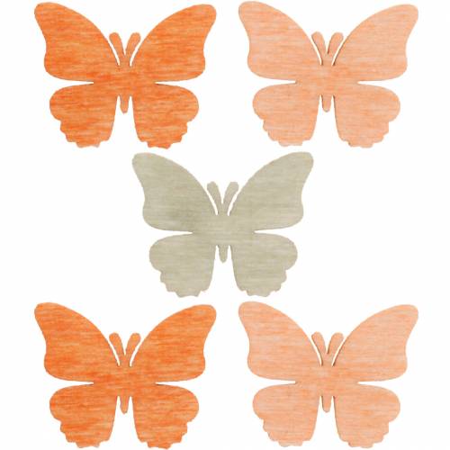 Itens Borboleta Streudeko borboletas de madeira decoração de verão laranja, damasco, marrom 144p