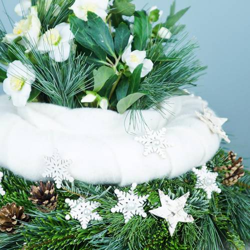 Floristik24 Decoração dispersa floco de neve glitter branco 5cm 48 unidades
