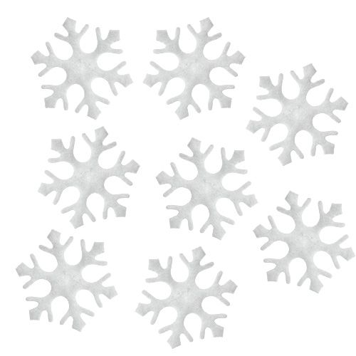 Itens Decoração espalhada flocos de neve branco 3,5cm 120p