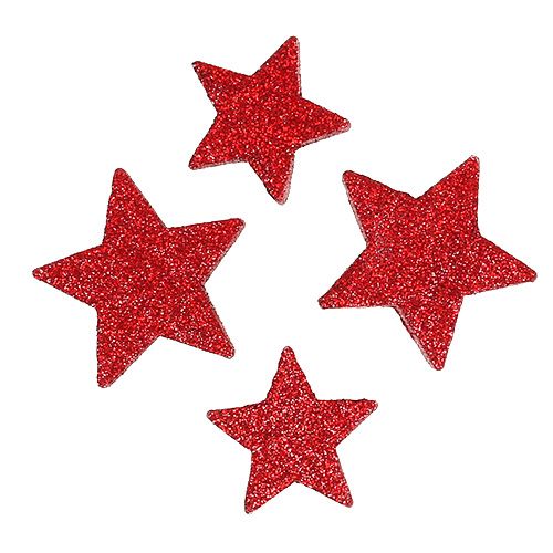 Floristik24 Espalhar decoração estrelas vermelho, mica 4-5cm 40p